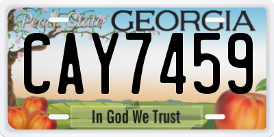 GA license plate CAY7459
