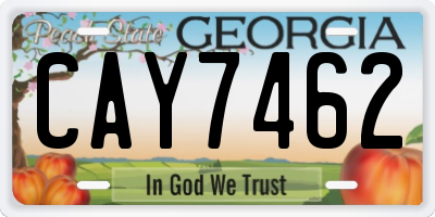 GA license plate CAY7462