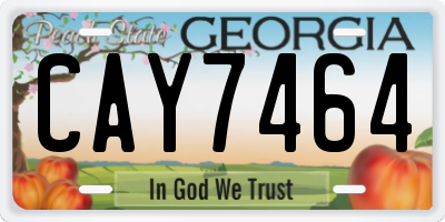 GA license plate CAY7464