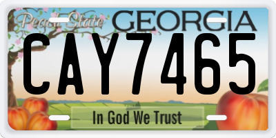 GA license plate CAY7465
