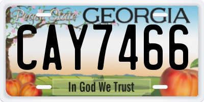 GA license plate CAY7466