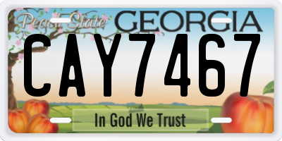 GA license plate CAY7467