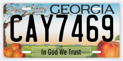 GA license plate CAY7469