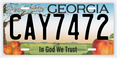 GA license plate CAY7472