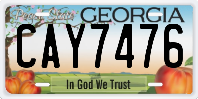 GA license plate CAY7476