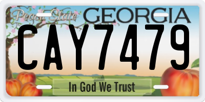 GA license plate CAY7479