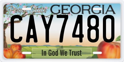 GA license plate CAY7480