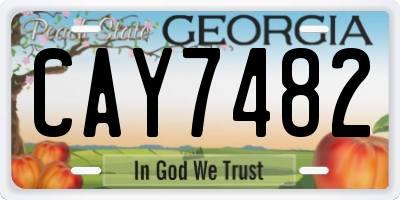GA license plate CAY7482