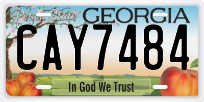 GA license plate CAY7484