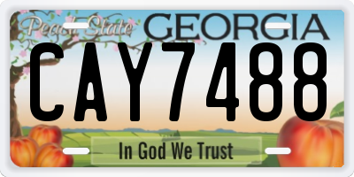 GA license plate CAY7488