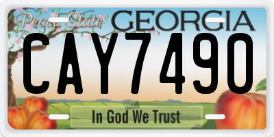 GA license plate CAY7490