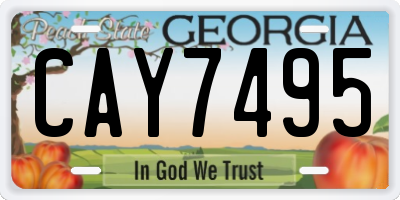 GA license plate CAY7495
