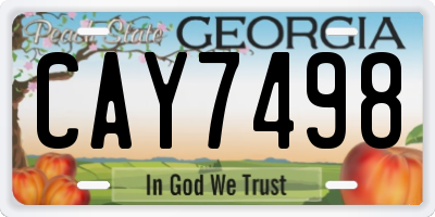 GA license plate CAY7498
