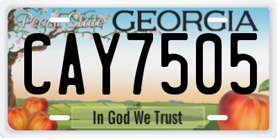 GA license plate CAY7505