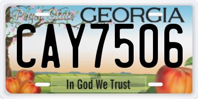 GA license plate CAY7506