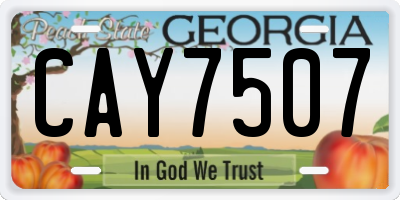 GA license plate CAY7507