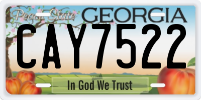 GA license plate CAY7522