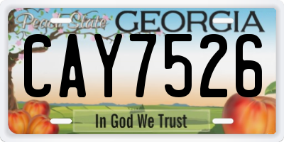 GA license plate CAY7526