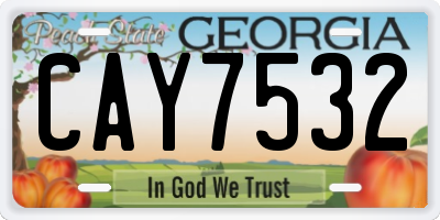 GA license plate CAY7532