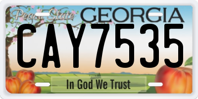 GA license plate CAY7535