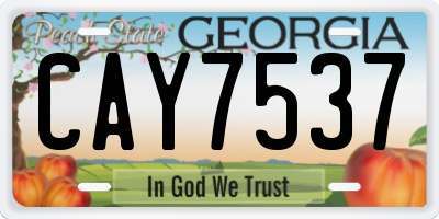 GA license plate CAY7537