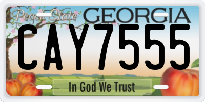 GA license plate CAY7555
