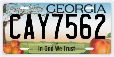 GA license plate CAY7562