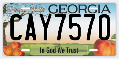GA license plate CAY7570