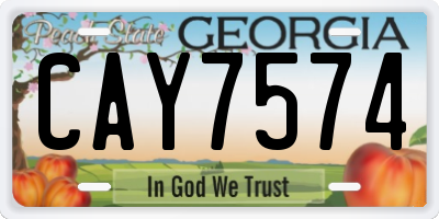 GA license plate CAY7574