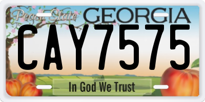 GA license plate CAY7575