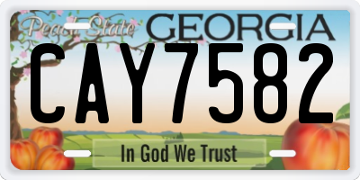 GA license plate CAY7582