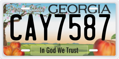 GA license plate CAY7587