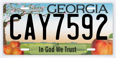 GA license plate CAY7592
