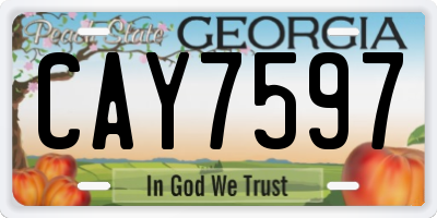 GA license plate CAY7597