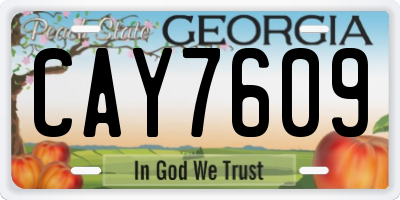 GA license plate CAY7609