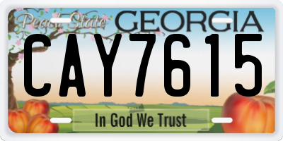 GA license plate CAY7615