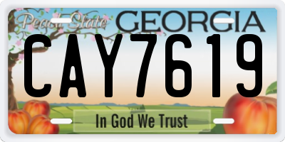 GA license plate CAY7619