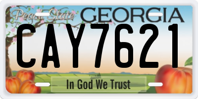 GA license plate CAY7621