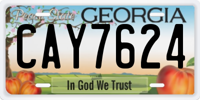 GA license plate CAY7624