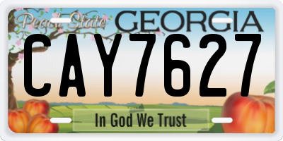 GA license plate CAY7627
