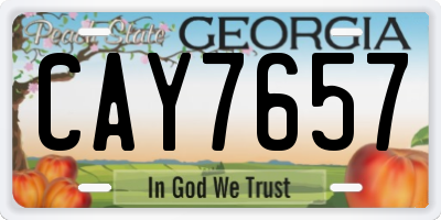 GA license plate CAY7657