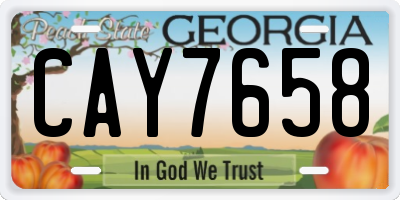 GA license plate CAY7658