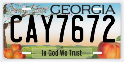 GA license plate CAY7672