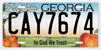 GA license plate CAY7674