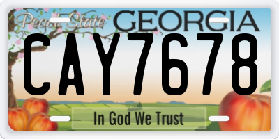 GA license plate CAY7678