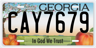 GA license plate CAY7679