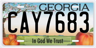 GA license plate CAY7683