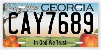 GA license plate CAY7689