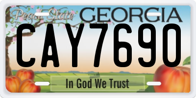 GA license plate CAY7690