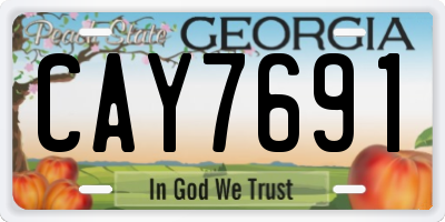 GA license plate CAY7691